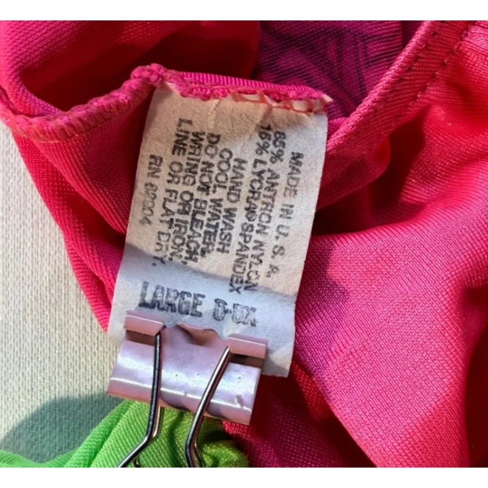 Vintage Y2K‎ Beach Bunny Pink Ruffle One Piece Swimsuit Kids Size Large 6-6X